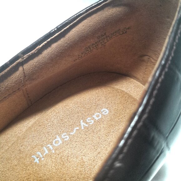 Easy Spirit Mirror Lug Sole Dress Pumps Brown Croco Leather, Chunky NWOB Sz 9M - Picture 6 of 7